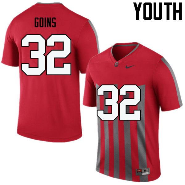 Ohio State Buckeyes Elijaah Goins Youth #32 Throwback Game Stitched College Football Jersey
